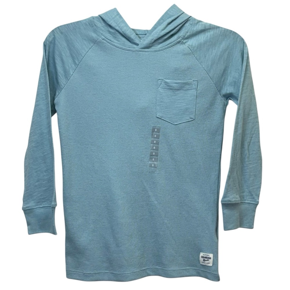 Oshkosh B'Gosh Kid’s Thermal Hoodie Long Sleeve Shirt Size 8 NWT